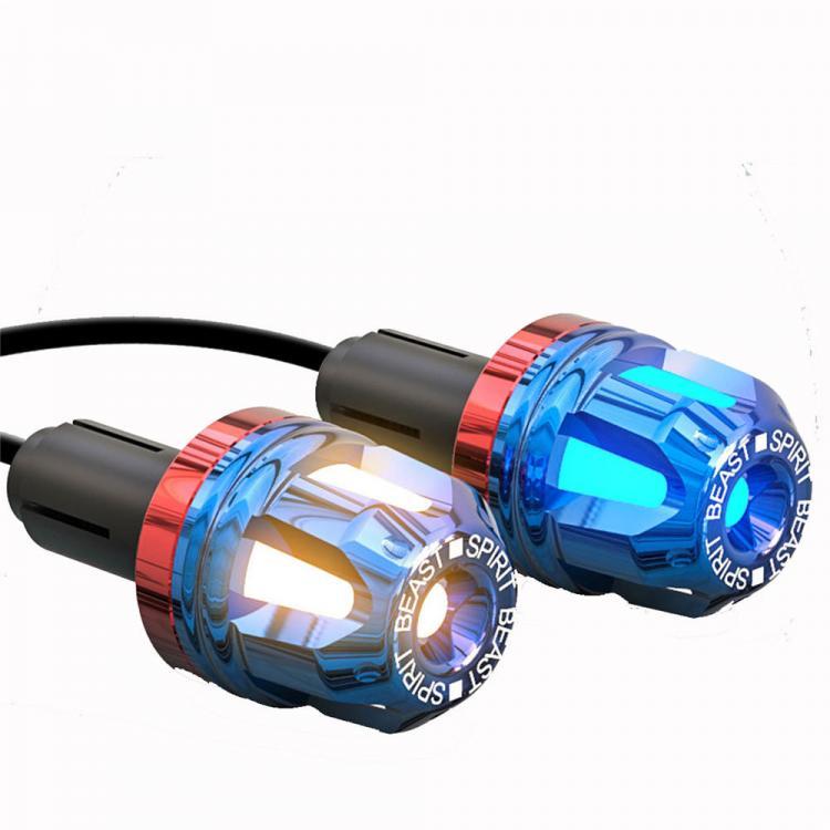 shopping אורות לאופנוע Spirit Beast Motorcycle CNC Turn Signals Light For Handle Bar End Cover Grip Plug Hand Block Cap