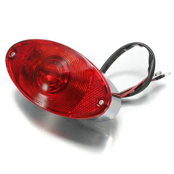 shopping אורות לאופנוע 12V Motorcycle Cat Eye Rear Brake Stop Tail Light Red For Harley Chopper