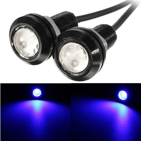 shopping אורות לאופנוע 12V 3W 18mm Car Motorcycle LED Eagle Eye Plate License Running DRL Tail Light Lamp