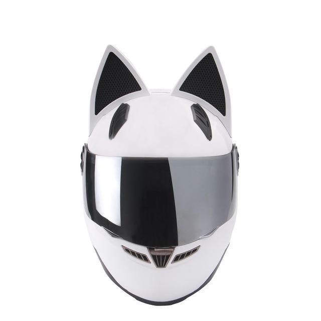 shopping קסדות לאופנוע NITRINOS Motorcycle Full Face Helmet Women Cat Ear Women Personality 5 Colors