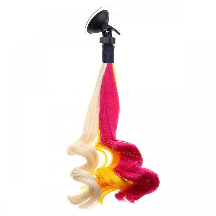 shopping קסדות לאופנוע 30cm Motorcycle Bike Helmet Braids Gradient Ramp Sucker Removable Pigtail Ponytail
