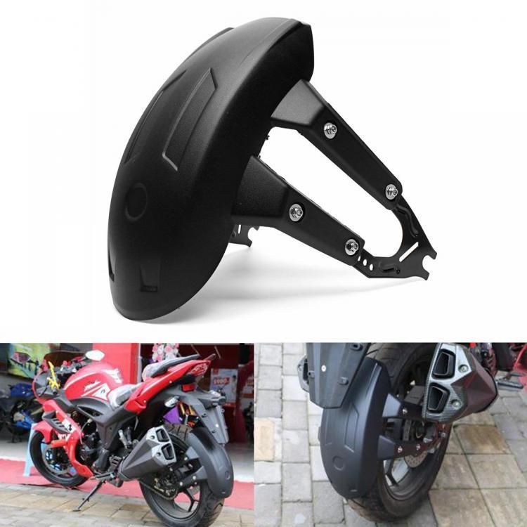 shopping גוף ושלד האופנוע Universal Motorcycle Rear Wheel Cover Splash Guard Mudguard+Bracket Black