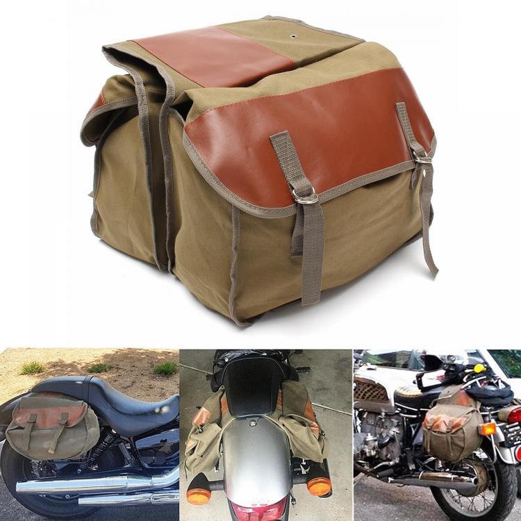 shopping גוף ושלד האופנוע Motorcycle Canvas Saddlebags Equine Back Pack For Haley Sportster/Honda