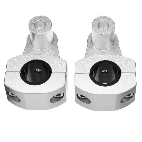 shopping גוף ושלד האופנוע Pair 7/8inch 22mm-28mm Silver Motorcycle Handlebar Clamp Aluminum Mount Bracket