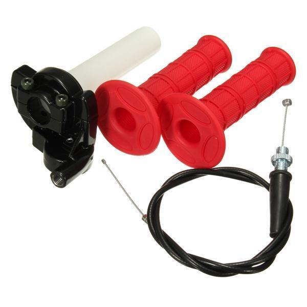 shopping גוף ושלד האופנוע 22mm 7/8 inch Throttle Grips Twist With Cable Quick Action For 110cc 125cc Pit Dirt Bike Red