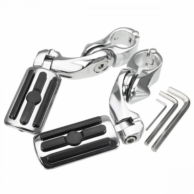 shopping גוף ושלד האופנוע Pair 1.25inch 3.2cm Adjustable Foot Pegs Pedals For Harley Davidson