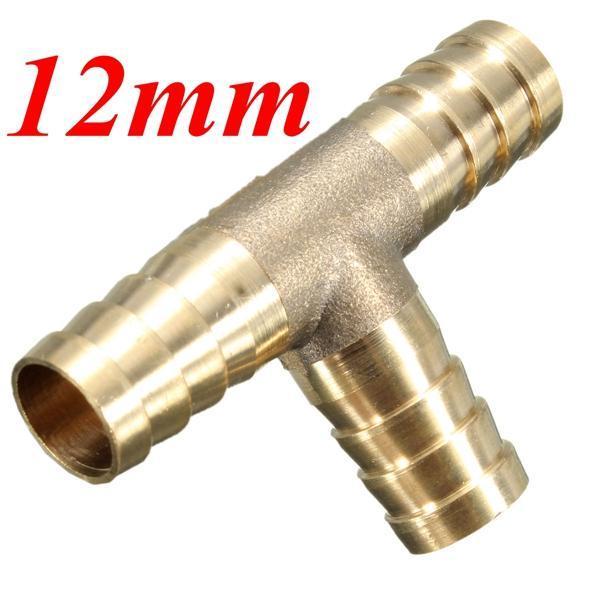 shopping גוף ושלד האופנוע 6mm 8mm 10mm 12mm Brass T Piece 3 Way Fuel Hose Joiner Connector For Air Oil Gas