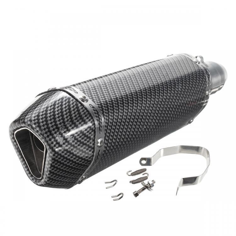 shopping גוף ושלד האופנוע 38-51mm Universal Stainless Steel Motorcycle Carbon Fiber Exhaust Muffler Pipe
