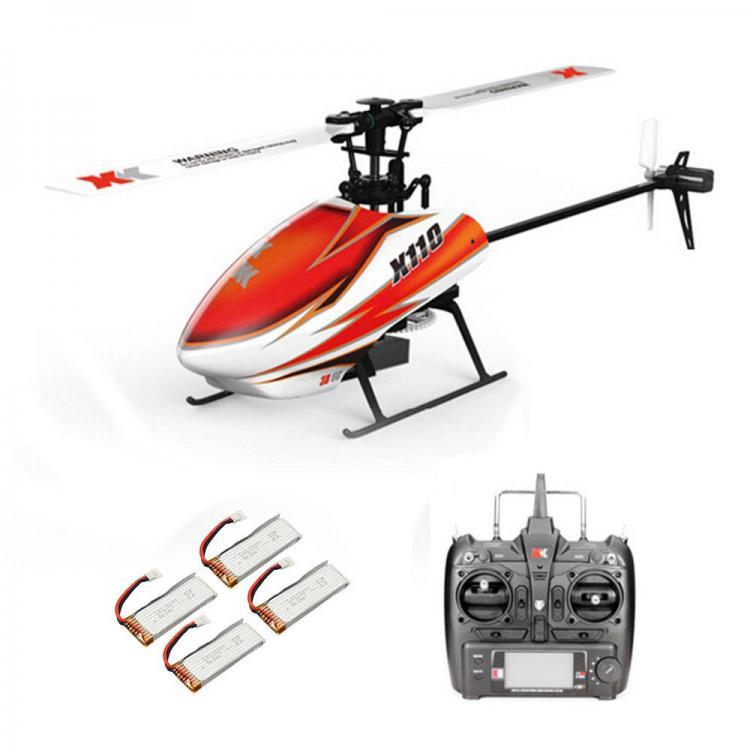 shopping רחפנים XK K110 2.4G 6CH 3D Flybarless RC Helicopter RTF Compatible With FU-TABA S-FHSS With 4PCS 3.7V 450MAH Lipo Battery