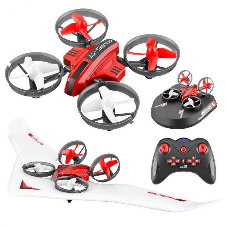 shopping רחפנים L6082 DIY All in One Air Genius Drone 3-Mode With Fixed Wing Glider RC Quadcopter RTF