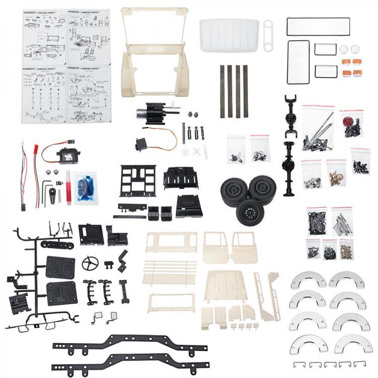 shopping רכב על שלט WPL C44KM Metal Edition Unassembled Kit 1/16 4WD RC Car Off-Road Vehicles with Motor Servo