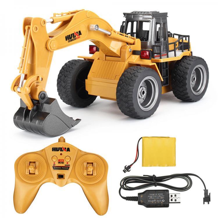 shopping רכב על שלט HuiNa Toys 1530 1/18 2.4G 6CH Rc Car Alloy Excavator Engineering Vehicle W/ Light Sound Model
