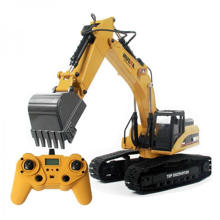 shopping רכב על שלט HUINA 580 Excavator RC Car Toys Styling 23 Channel Road Construction All Metal Truck Autos