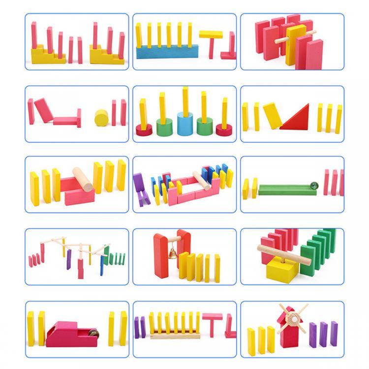 shopping מכוניות וכלי רכב Creative Wooden Domino Rainbow Blocks Jigsaw Montessori Educational Toys for Children