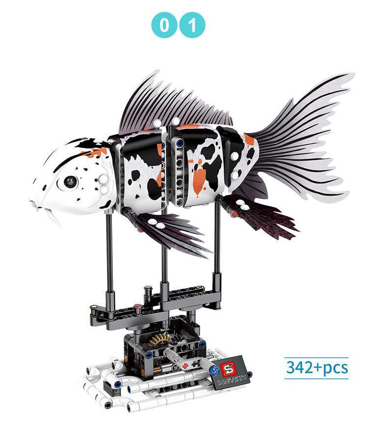 shopping מכוניות וכלי רכב S Innovate 7006A-D Robot Shark Swim Fish Gear Power Toy Blocks Toys 342PCs Kid Movable Gift