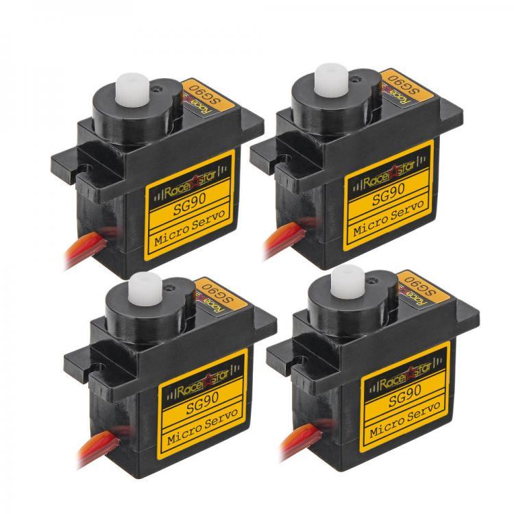 shopping רובוטים 4PCS Racerstar SG90 9g Micro Plastic Gear Analog Servo For RC Helicopter Airplane Robot