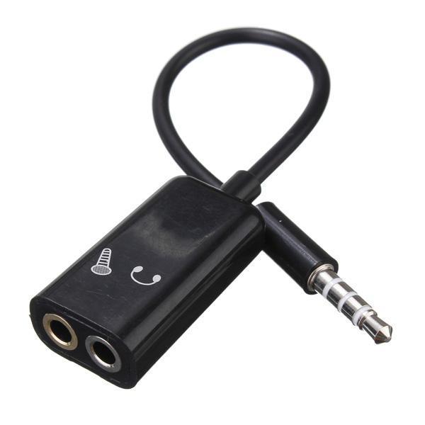 shopping כלי נגינה 3.5mm Stereo Audio Male to Earphone Headset + Microphone Adapter PC Cell Phone