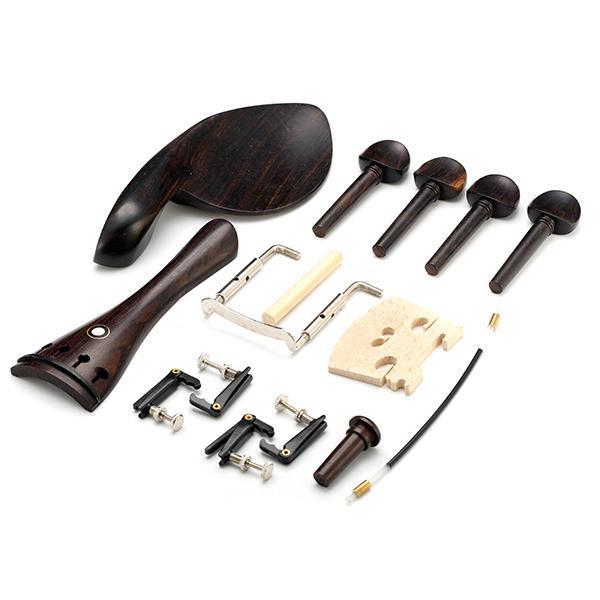 shopping כלי נגינה 4/4 Ebony Violin Parts Tailpiece Pegs Chinrest Maple Bridge Set