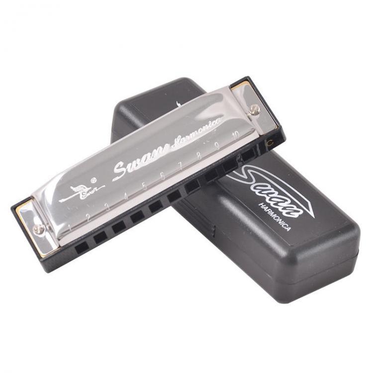 shopping כלי נגינה Swan Harmonicas 10 Holes 20 Tone C Key Silver Color Blues Jazz Folk Music Musical Instrument