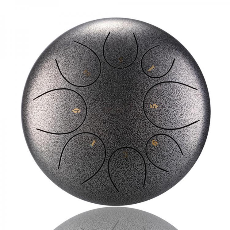 shopping כלי נגינה 12 Inch 8 Notes Steel Tongue Percussion Drums Handpan Instrument with Drum Mallets and Bags