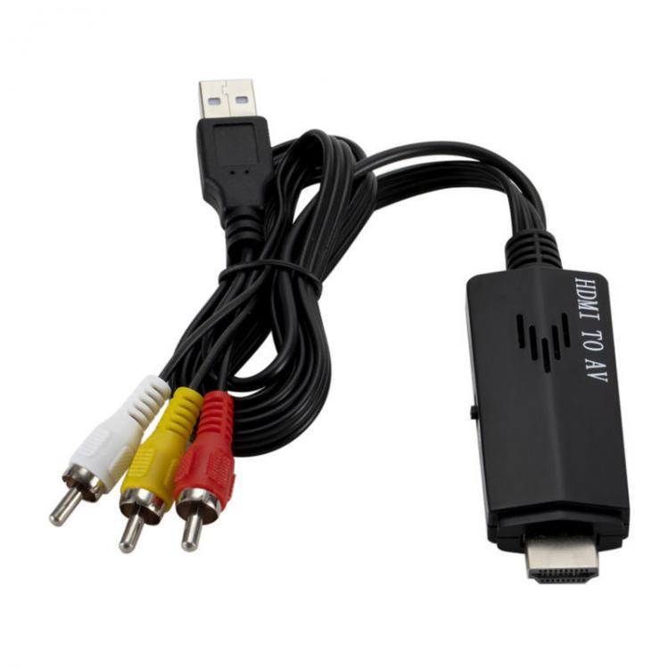 shopping לפטופים ואביזרים GRWIBEOU HDMI to AV RCA HD Converter 1080P Conversion Cable
