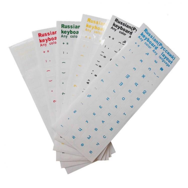 shopping לפטופים ואביזרים Russian Laptop Keyboard Sticker Keycap Stickers Transparent Cover Notebook Desktop Laptop