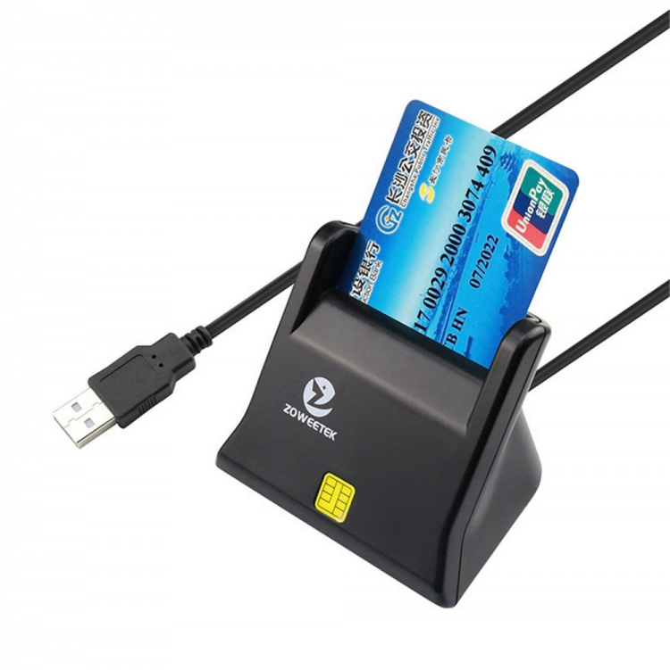 shopping ציוד משרדי Zoweetek ZW - 12026 - 3 EMV USB Smart Card Reader Writer DOD Military USB