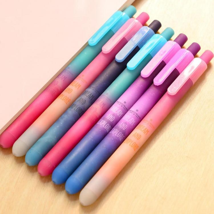 shopping ציוד משרדי Creative Beautiful Starry Sky Gel Pen 0.5 mm Black Ink Pen Star Stationery Pen Office School Supplie