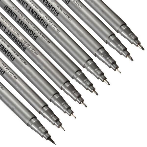 shopping ציוד משרדי 0.05mm-0.8mm Black Fine Line Pen Waterproof Drawing Writing Sketching Art Pens