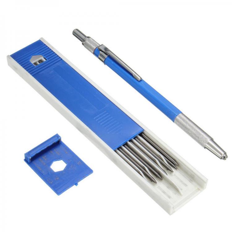 shopping ציוד משרדי 2.0 mm Lead Holder Mechanical Pencil With 12pcs Refill Set Drawing Engineering Pen