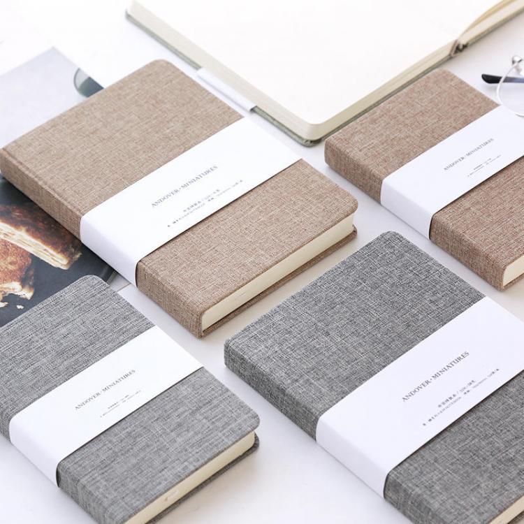shopping ציוד משרדי 72k 128 Sheets Portable Notebook Blank Paper Linen Cover Diary Memo Sketchbook Office School