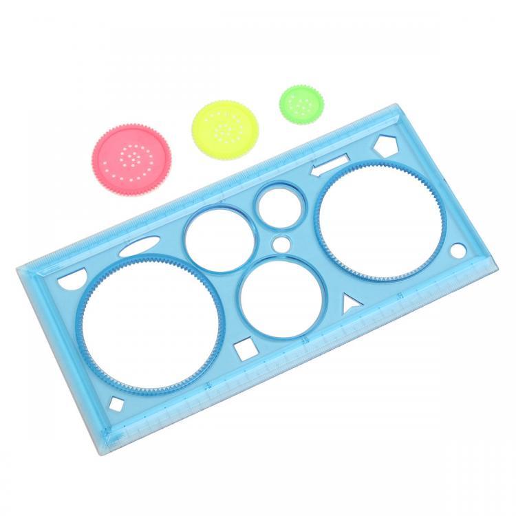 shopping ציוד משרדי 1 Pc Multi-functional Puzzle Ruler Set Spirograph Geometric Painting Template Ruler Drafting Tools For Students Drawing Toys Child