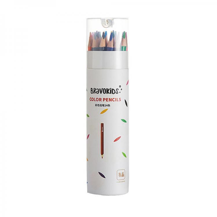 shopping ציוד משרדי Xiaomi 24 Pcs/Set Colored pencils Bravokids Water Soluble Black Wood Pencil Colored lead 24 Colors Drawing Painting Pencils for ch