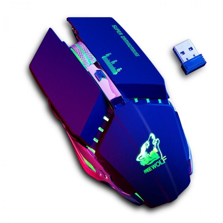 shopping ציוד היקפי למחשב Free Wolf X11 Wireless Gaming Mouse 2400dpi Rechargeable 7 color Breathing Backlight Gamer Mice for Computer Laptop PC