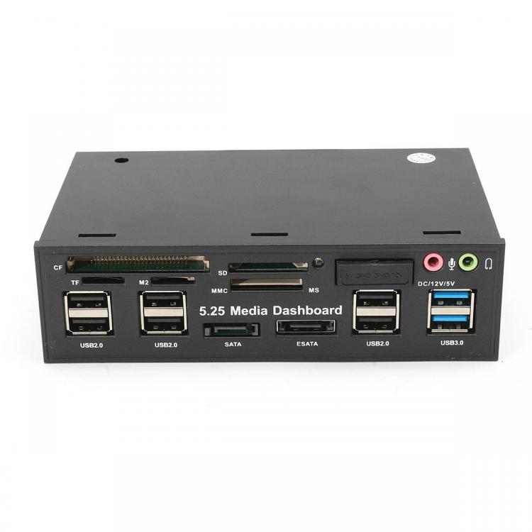 shopping חלקים למחשב 5.25 Inch USB3.0 Drive Bay SD TF Card Reader SATA USB Hub Audio Front Panel Media Dashboard