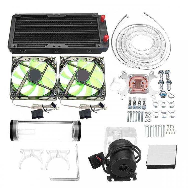 shopping חלקים למחשב 240mm DIY PC Water liquid Cooling Fan Kit Heat Sink Set CPU Block Water Pump Reservoir Hose