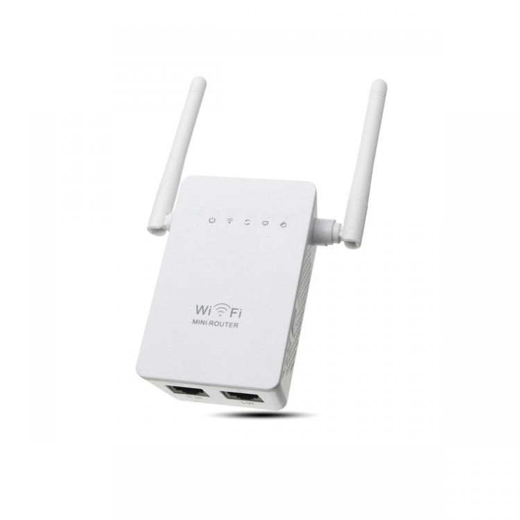 shopping רשתות 300Mbps  802.11 Dual Antennas Wireless Wifi Range Repeater Booster AP Router UK Plug
