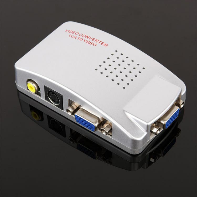 shopping כבלים וחיבורים High Resolution VGA to RCA AV Video or S-Video Video Converter Video Adapter Cable PC to TV