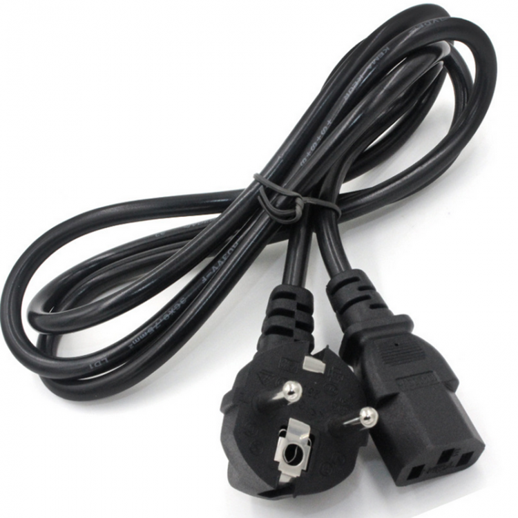 shopping כבלים וחיבורים 1.5m AC EU 3 Pins Plug VDE Power Supply Adapter Cord Cable PVC Power Adapter Connector Line