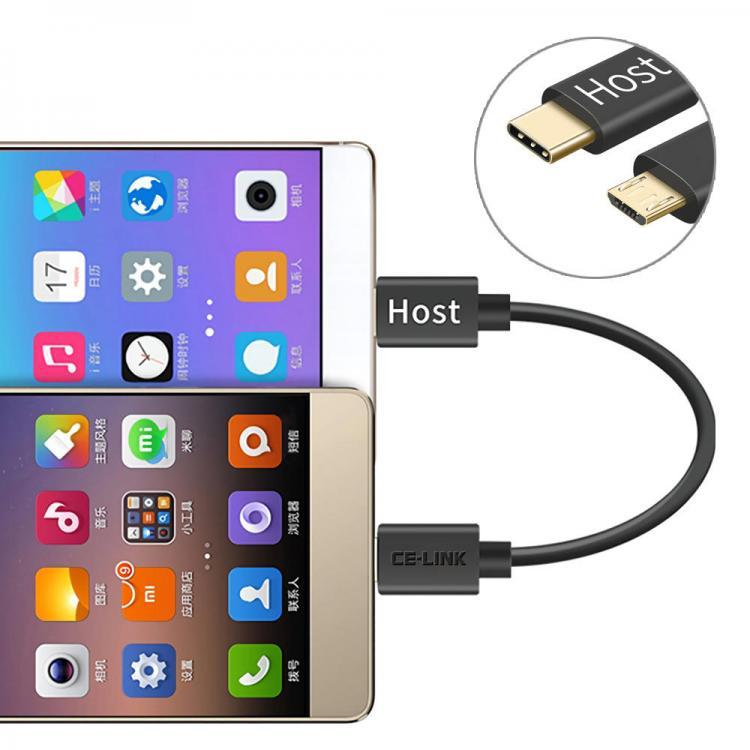 shopping כבלים וחיבורים CE-LINK Type-C to Micro USB Charging Cable OTG Data Sharing Transfer Cable for PS3/PS4 Controller