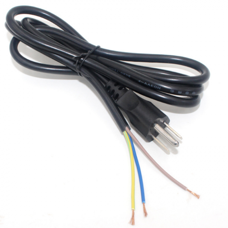 shopping כבלים וחיבורים 1.5m AC US Plug Single Head Peeling on Tin Power Supply Adapter Cord Cable PVC Black Power Adapter Connector Line for Laptop