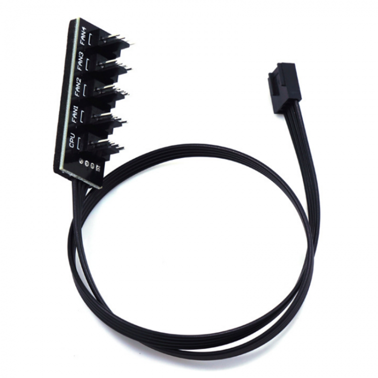 shopping כבלים וחיבורים 40cm 4Pin 1 to 5 4Pin Adapter Cable PWM Temperature Controlled Cooling Fan Hub Power Adapter Extension Board Lead Wire