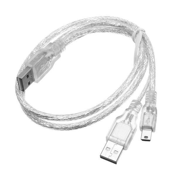 shopping כבלים וחיבורים Dual USB 2.0 A Male to Mini 5pin B Male Data Power Cable for 2.5 HDD Hard Drive