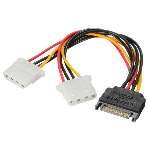 shopping כבלים וחיבורים SATA 15 Pin to Dual 4 Pin Power Adaptor SATA Y Splitter Cable Power Supply Cable