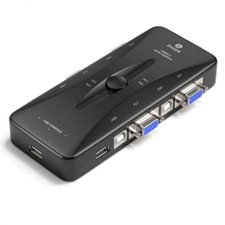 shopping כבלים וחיבורים Biaze KVM02 VGA 4 in 1 out USB Switcher 1920*1440 Video Converter Adapter for Laptop Monitor
