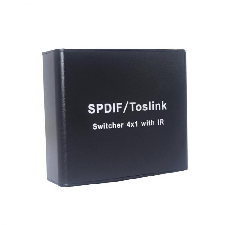 shopping כבלים וחיבורים 4 In 1 Out SPDIF/TosLink Digital Fiber Audio Switcher With The IR Infrared For Video