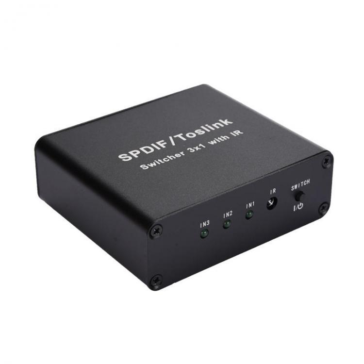 shopping כבלים וחיבורים 3 In 1 Out SPDIF/TosLink Digital Fiber Audio Switcher With The IR Infrared For Video