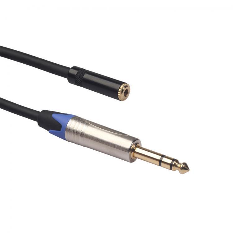 shopping כבלים וחיבורים REXLIS 6.35mm Stereo Plug Male to 3.5mm Stereo Jack Female Socket Headphone Extension Cable Audio Cable 0.3M