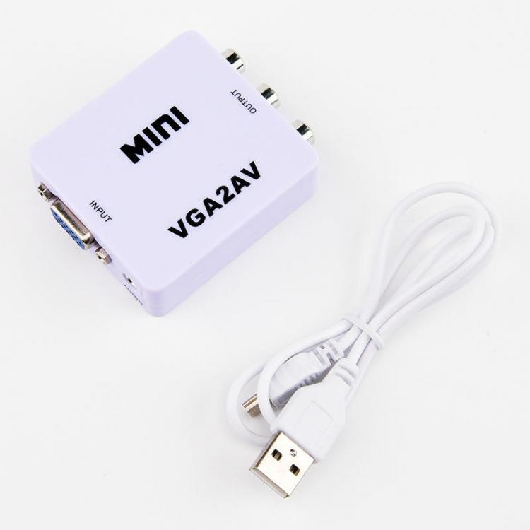 shopping כבלים וחיבורים 1080P Mini VGA to AV RCA Converter VGA2AV/CVBS Adapter for PC to HD TV Converter SXGA Video Cable