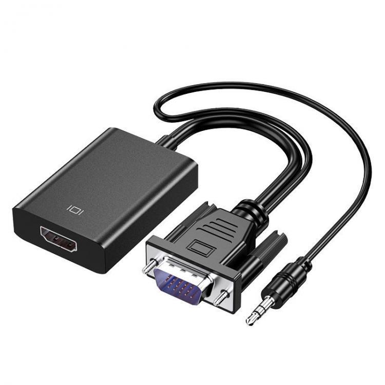 shopping כבלים וחיבורים HOWEI HW-2216 HD to VGA Converter Adapter 1080P HD Video Converter Cable with 3.5mm Audio Interface for Computers PC TV Box Projec
